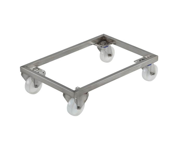 182720793746168-trolley 4-250 a~2 Vozík N 4-250 nerez, 4 otočná kolečka, 620x420x200 mm